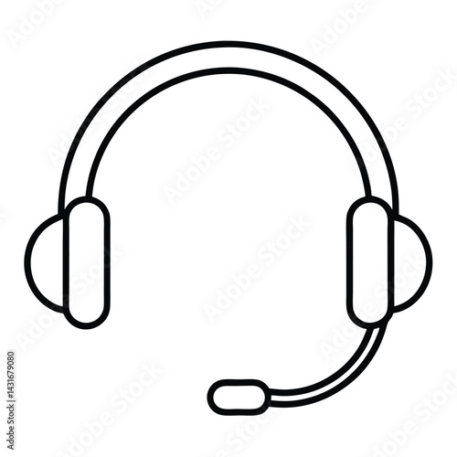 Customer Support Icon with Headset for Service Assistance