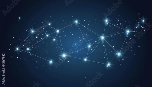 Wallpaper Mural Abstract network, futuristic design, interconnected nodes, glowing lines, digital constellation Torontodigital.ca