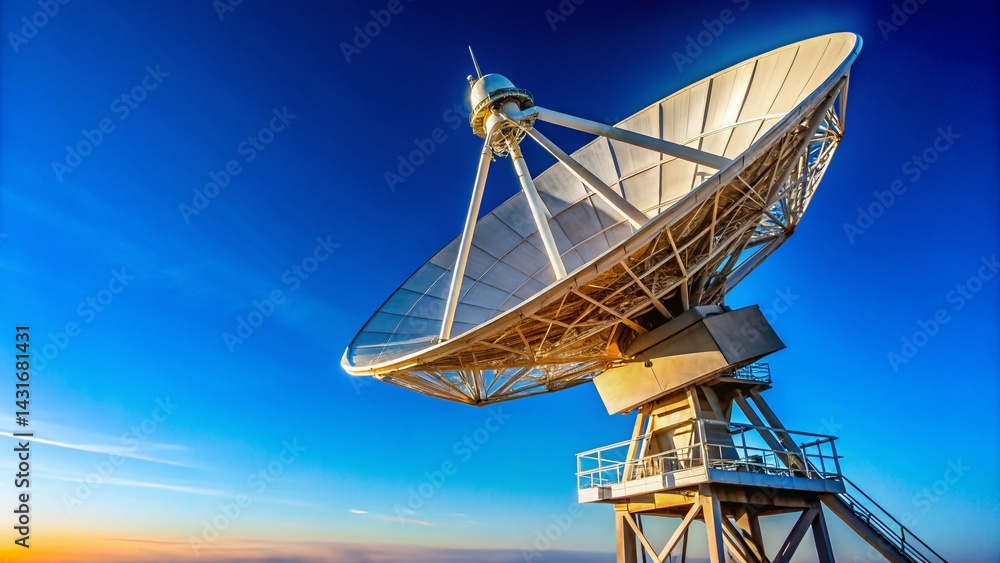 Large Satellite Dish on Tower - Communication Technology Stock Photo Large Satellite Dish on Tower - Communication Technology Stock Photo