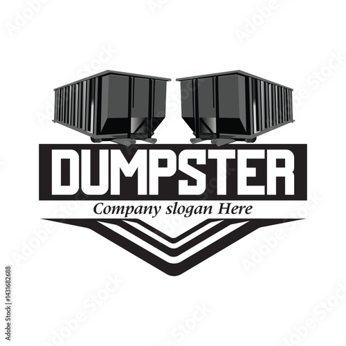 Junk Removal logo, Hauling logo, Dumpster truck, Roll off Dumpster logo, new logo design
