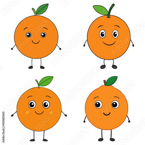 Cute valencia orange cartoon vector