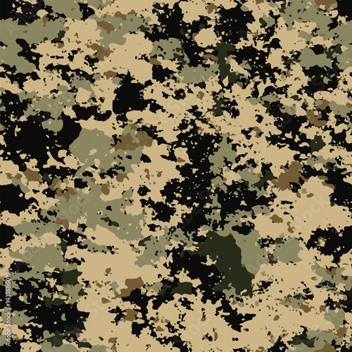 Professional seamless pixel summer camouflage for your production or design. Vector illustration. Hunting camouflage seamless pattern. Vector hunting camo background.