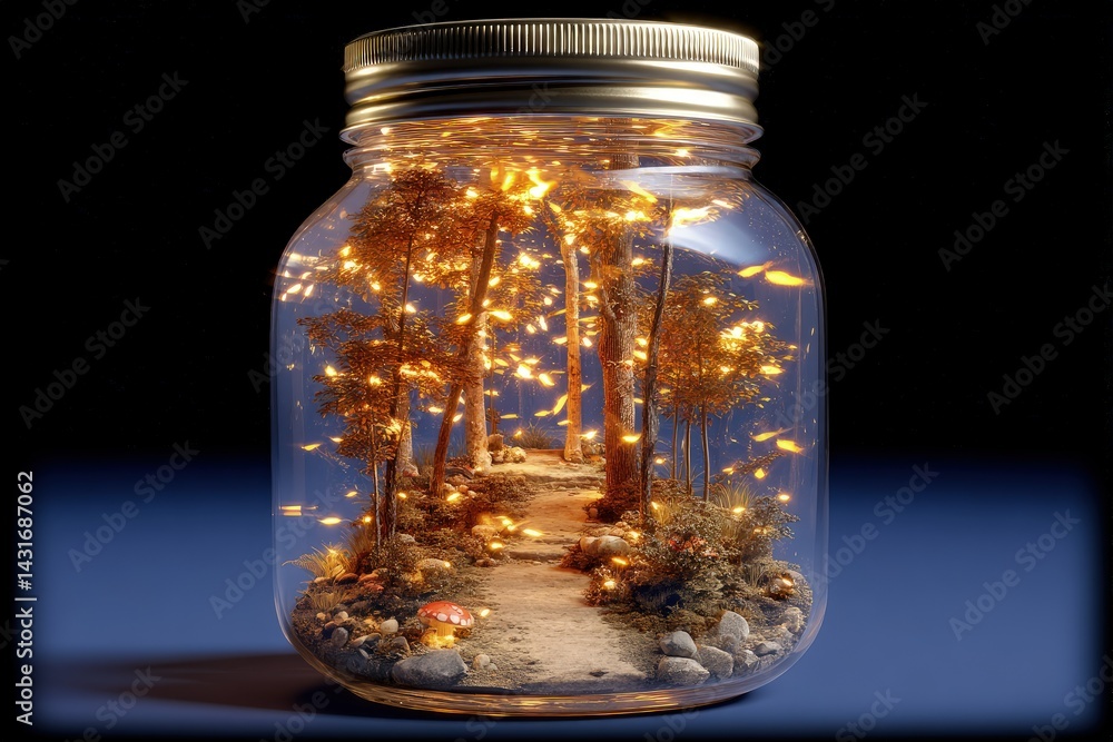 Enchanted Miniature Forest in a Mason Jar with Enchanted Miniature Forest in a Mason Jar with