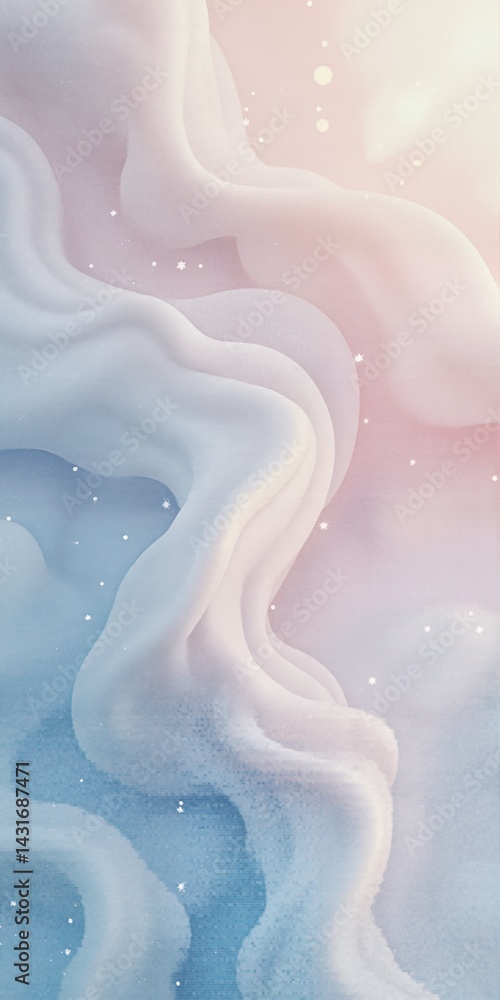 Fototapeta premium Abstract pastel waves with soft light and flowing textures