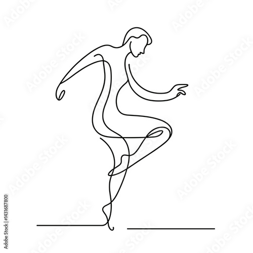 Abstract line drawing of a dancer in motion  