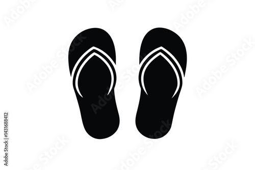 flip flop print marks vector icon
