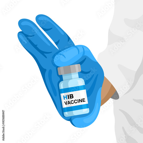 HIB, Haemophilus influenzae type b vaccine vector illustration