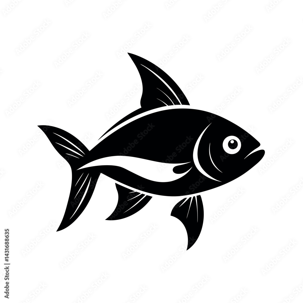 Tetra Fish Black Vector Silhouette Graphic Tetra Fish Black Vector Silhouette Graphic