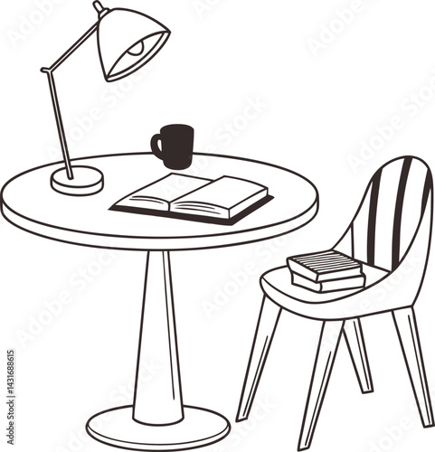 restaurant table and chairs