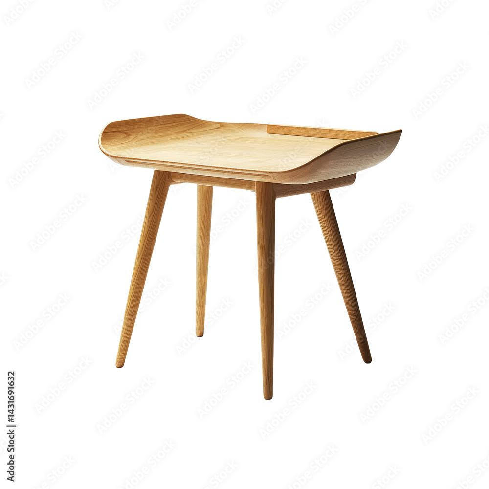 Modern Wooden Side Table with Unique Curved Design - Stylish and Minimalist Home Furniture