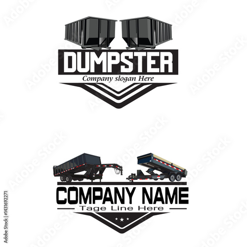 Junk Removal logo, Hauling logo, Dumpster truck, Roll off Dumpster logo