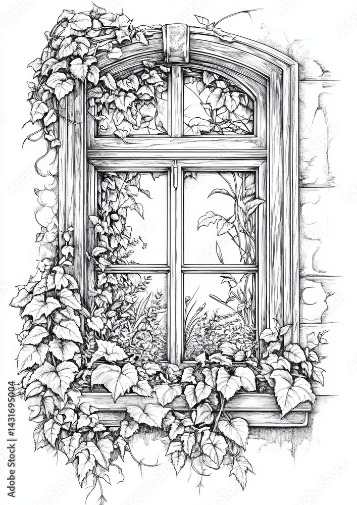 Fototapeta premium Windows To Another World Coloring Pages