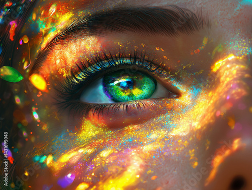 beautiful fusion of eye color, light, and detail, capturing the viewer's imagination with its enchanting and vibrant presentation.