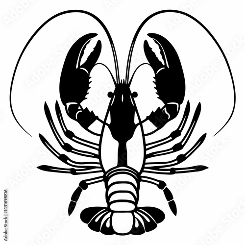 Elegant Lobster Silhouette Art, Minimalist Lobster Silhouette Design, Lobster Outline Art Creations, Lobster Silhouette, Unique Lobster Silhouette Prints, Stylish Lobster Silhouette Pattern vector