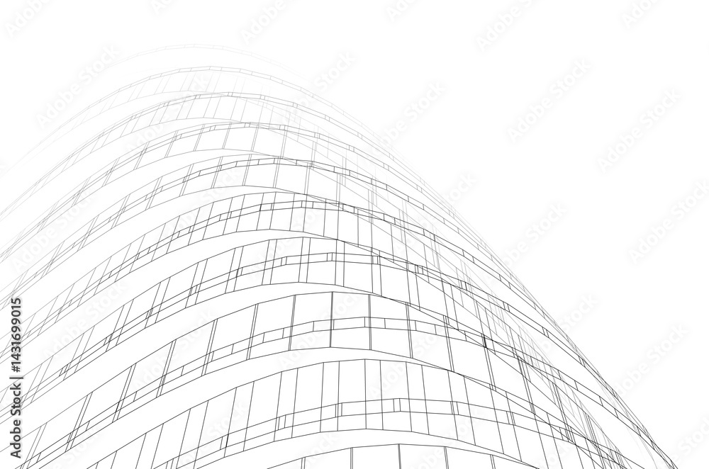 Fototapeta premium Abstract architectural 3d rendering. Background design