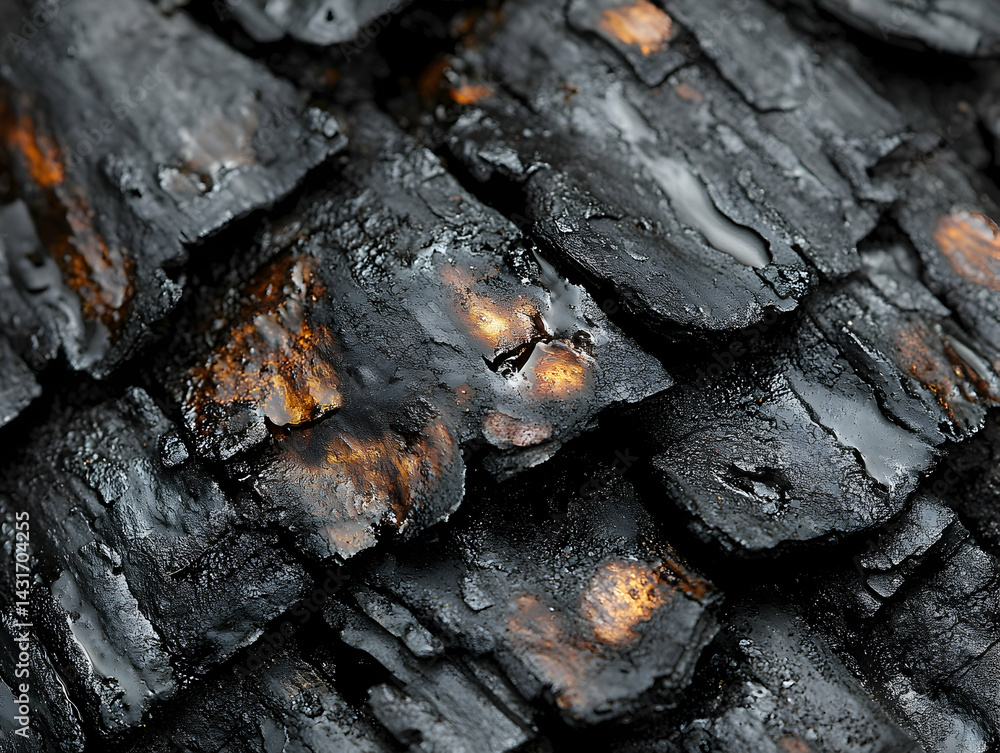 Charred wood texture dark glossy layered remnants of fire Charred wood texture dark glossy layered remnants of fire
