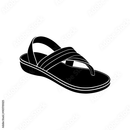 Sandal silhouette vector illustration