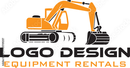 excavator silhouette illustration vector image