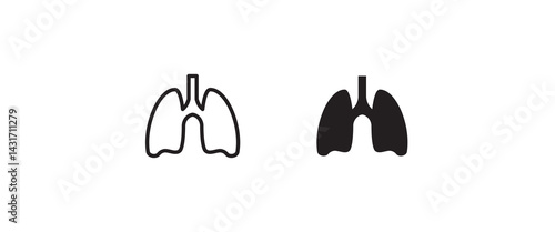 lungs icon, breath icons button, vector, sign, symbol, logo, illustration, editable stroke, flat design style isolated on white
