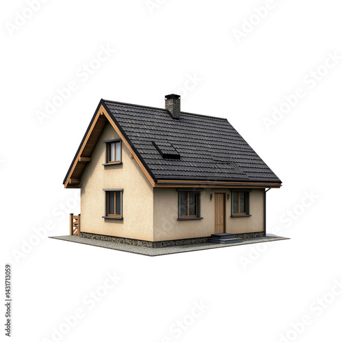 Wallpaper Mural Modern Suburban House Exterior 3D Rendering - Isolated on Transparent Background Torontodigital.ca