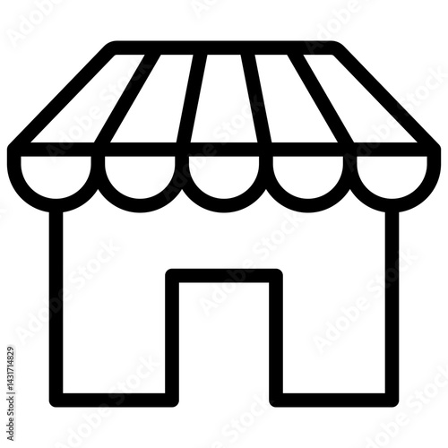 storefront, comerce line icon