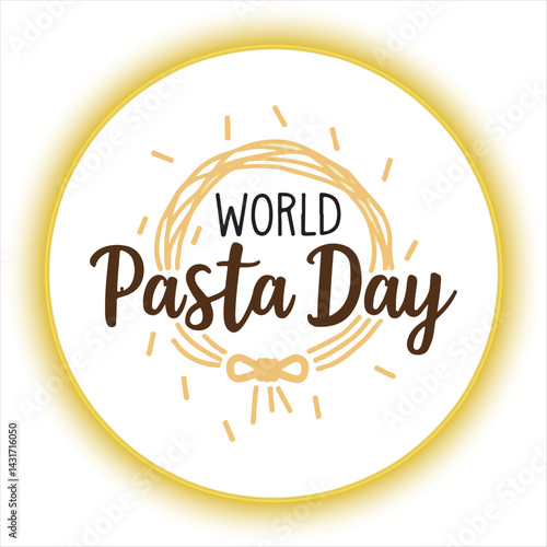 World Pasta Day Typography Design,Hand Drawn World Pasta Day Poster,Pasta Day Celebration Lettering Art,World Pasta Day Calligraphy Vector,Happy World Pasta Day Banner Design