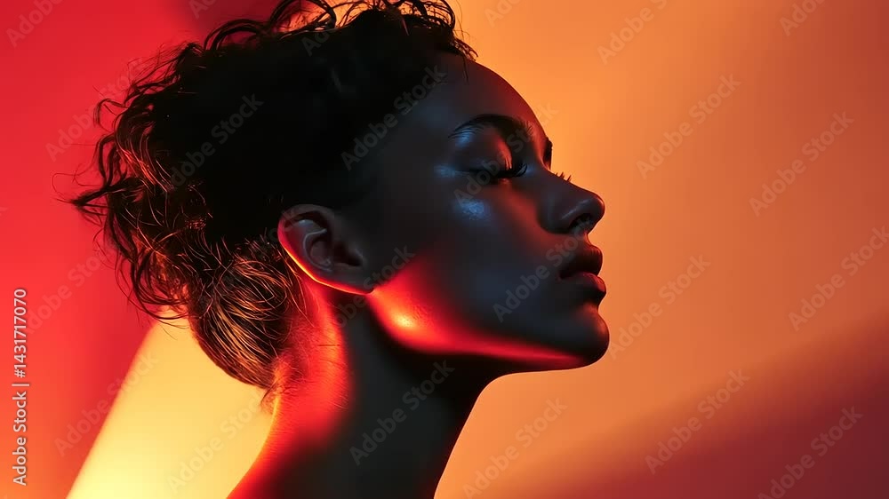 Sublime portrait of a thoughtful woman basking in radiant light and relaxation Sublime portrait of a thoughtful woman basking in radiant light and relaxation