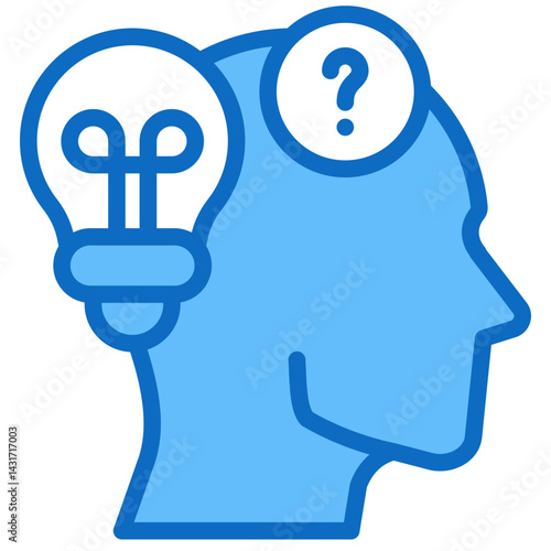 Question and problem solving blue fill icon