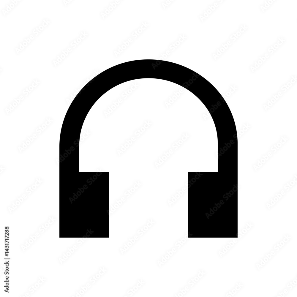 Illustration of a symmetrical black arch shape with a rectangular base on a white background design art Illustration of a symmetrical black arch shape with a rectangular base on a white background design art