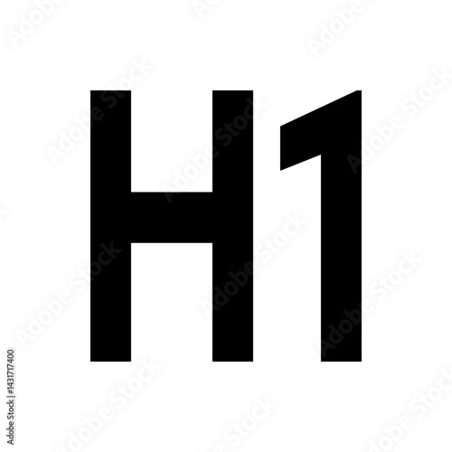 Black h one text combination with bold font style displayed on a white background in a simple graphic design