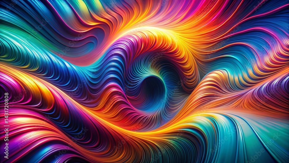 Obraz premium Macro Photography: Vibrant Digital Sound Waves Dancing, Abstract Audio Visual Art