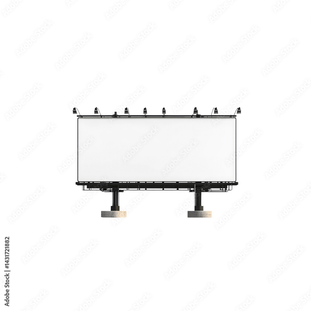Blank Billboard Mockup Isolated White Advertising Sign for Design Presentation Blank Billboard Mockup Isolated White Advertising Sign for Design Presentation