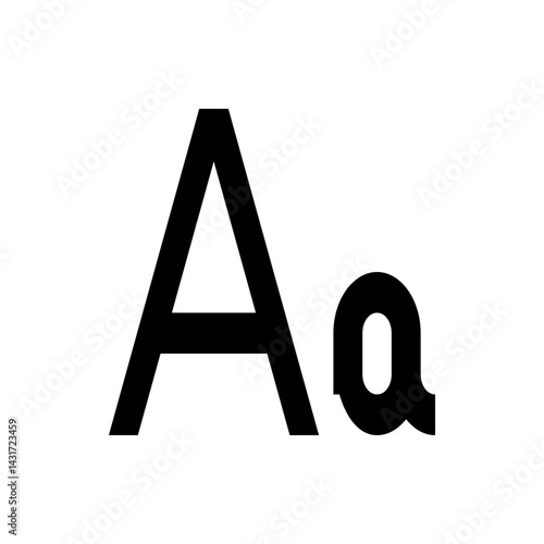 Illustration showing the uppercase and lowercase version of the letter a in a bold sans serif font style