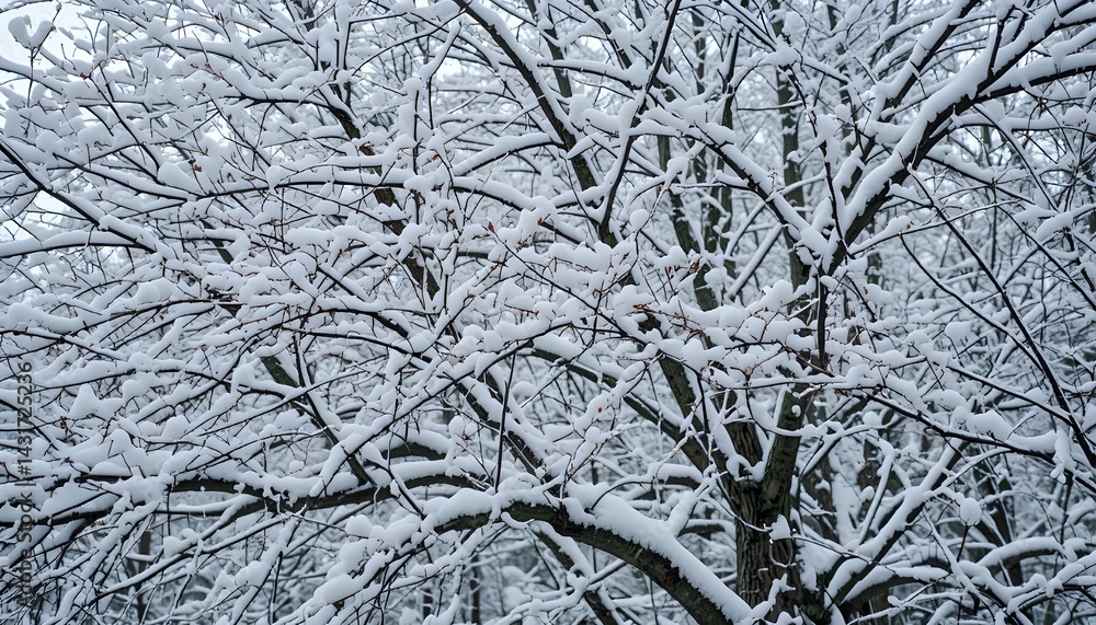 Snow Covered Tree Branches in Winter Snow Covered Tree Branches in Winter