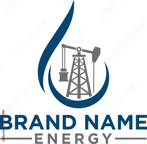 Oil Logo Design. Oil Mine Logo Design Template Vector