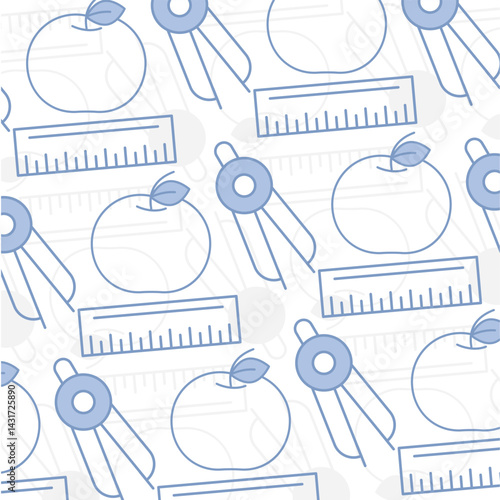 Apple ruler and compass set. Vector