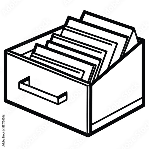 Obraz na płótnie vector file drawer icon w salonie