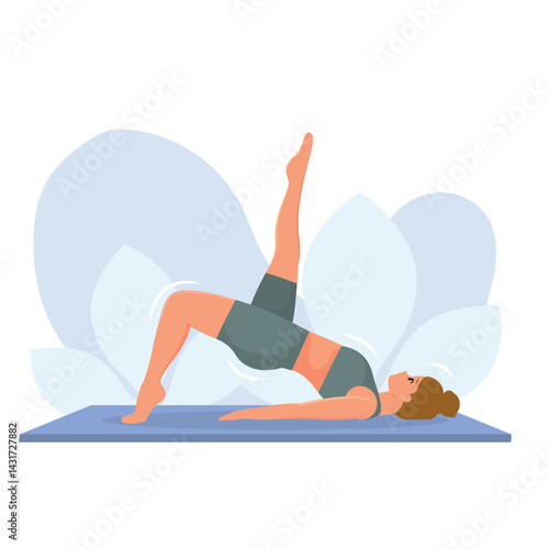 Leg raise bridge posture. Vector