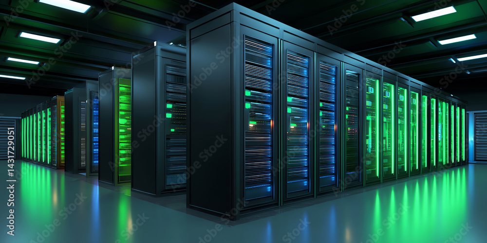 data center, AI generated data center, AI generated