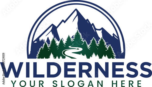 Mountain logo design vector illustration, outdoor adventure . Vector graphic for t shirt and other uses.