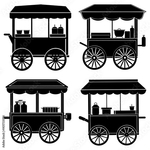 Coffee Cart silhouette vector