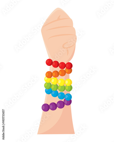Pride bead bracelets. Vector