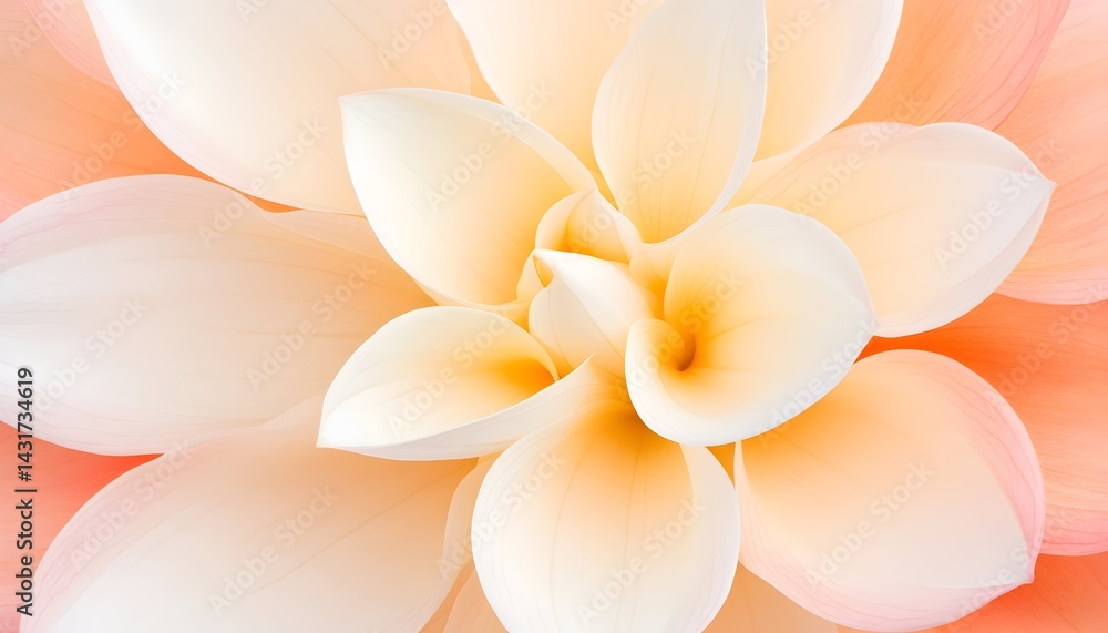 Close-up of a delicate, peach-colored flower with soft white petals