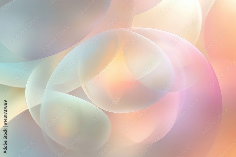 Soft pastel bubbles gently overlapping create a dreamy, ethereal background in soft colors Soft pastel bubbles gently overlapping create a dreamy, ethereal background in soft colors