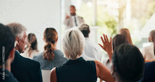 Canvastavla Presentation, question and speaker with business people in office for conference, training and meeting