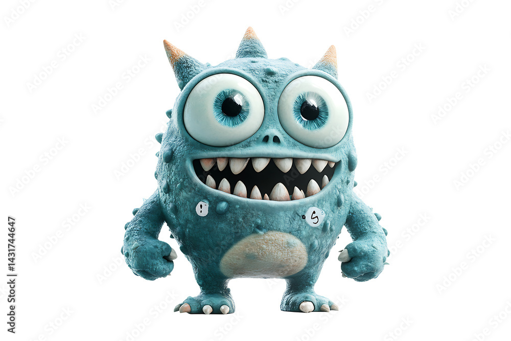 A cute little cartoon monster isolated on transparent background
A cute little cartoon monster isolated on transparent background