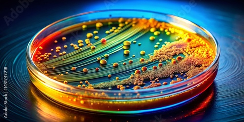 Microaerophilic Bacteria Culture in Petri Dish - Low Oxygen Environment Science Stock Photo