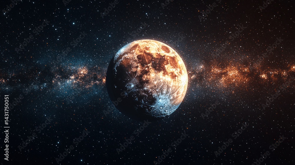 Fototapeta premium Cosmic Moon in Deep Space