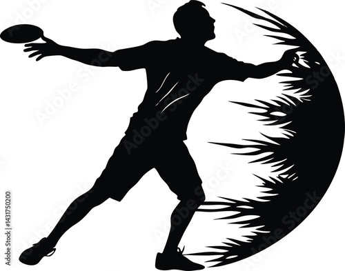 Disc Golfer Mid Throw Silhouette
