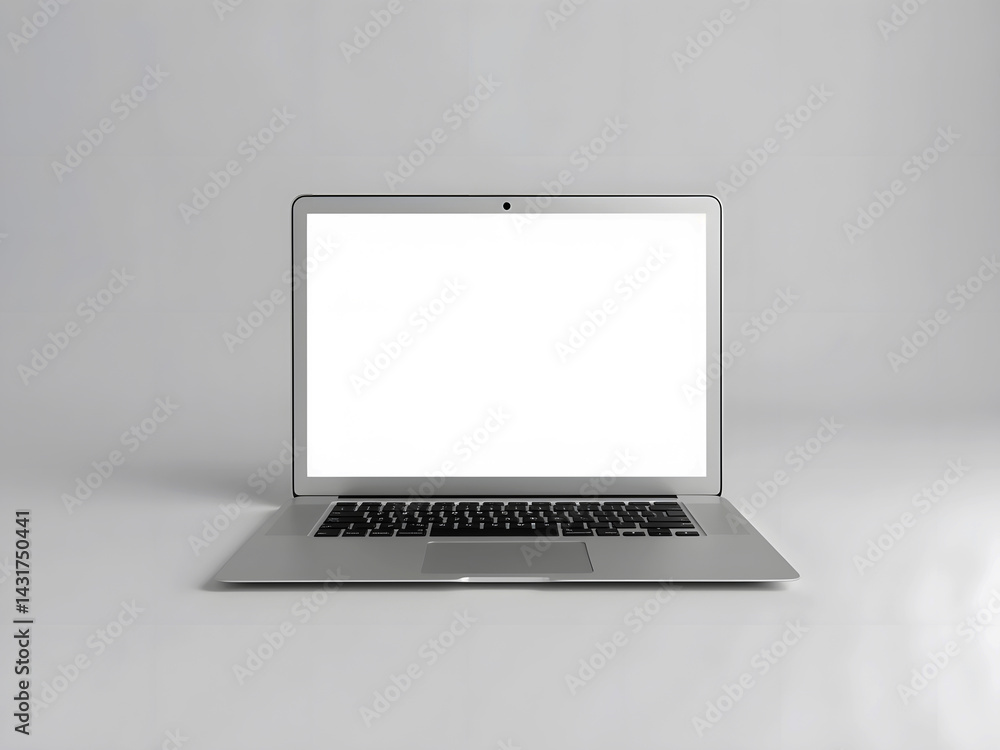 Laptop blank screen isolated on white background, blank display, white screen, laptop mockup Laptop blank screen isolated on white background, blank display, white screen, laptop mockup